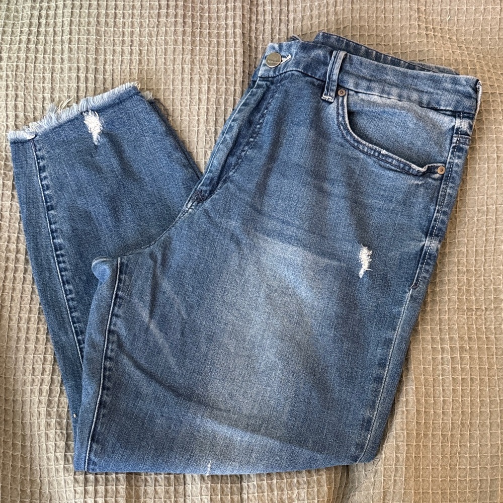 Dear John Women's Blue Distressed Ankle Jeans
